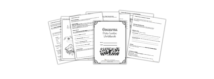 An assortment of worksheets for teaching the orchestra, featuring engaging activities related to instruments and music education.