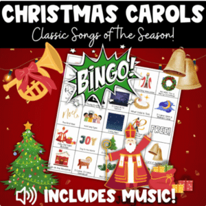 Christmas Activities Music Bingo Holiday Songs Listening Game