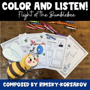 Flight of the Bumblebee | Classical Music Listening & Coloring Worksheets