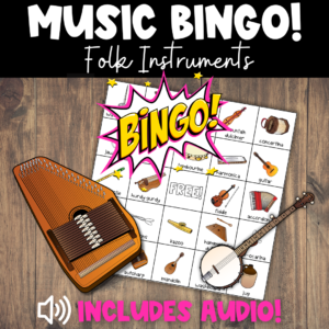 Folk Instrument Bingo – Listening Game for American Folk Music & Instrument Recognition