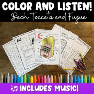 Bach Listening Worksheets | Toccata and Fugue in D Minor Music Workbook