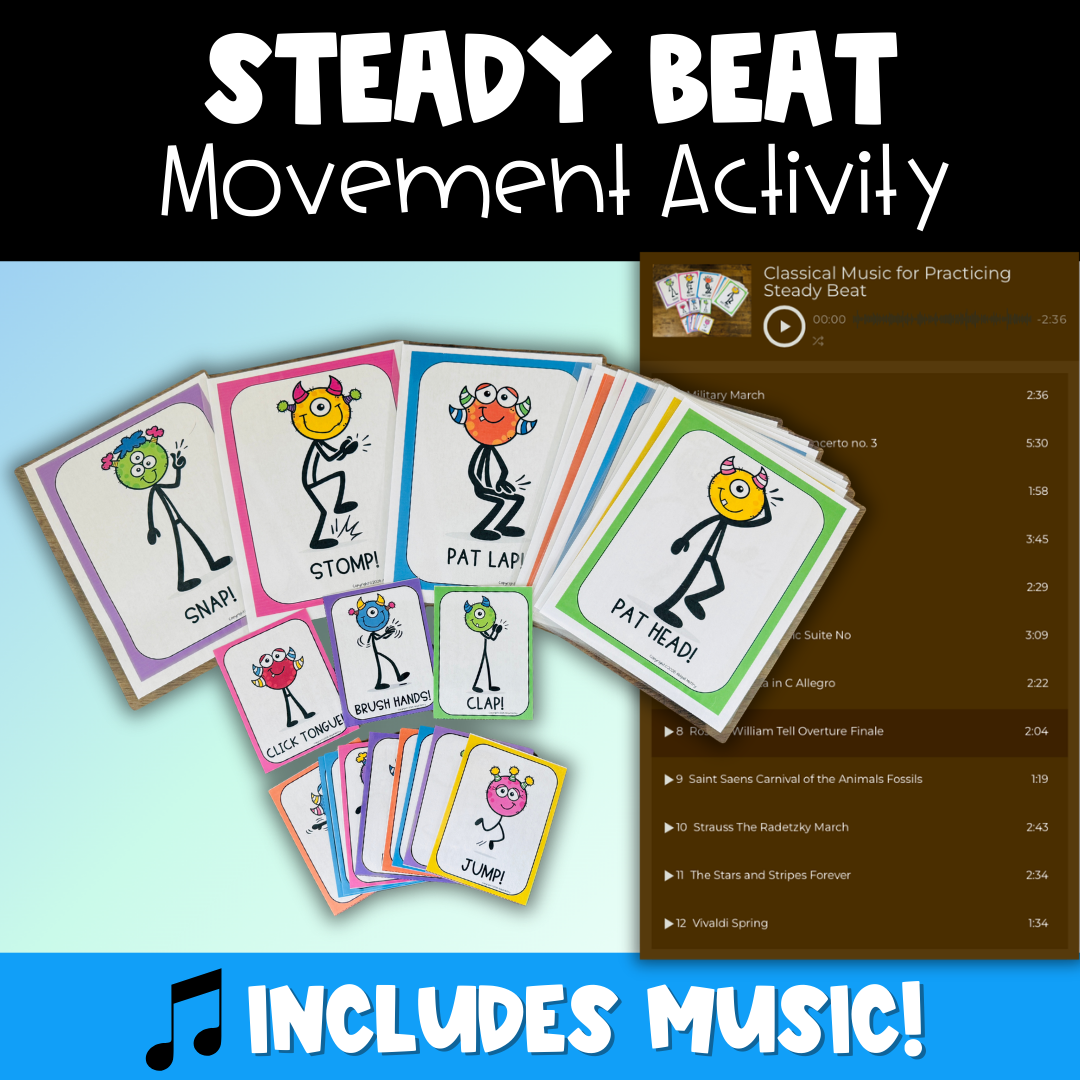 Steady Beat Movement Cards with Classical Music Playlist