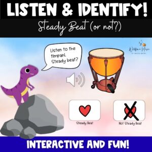 Steady Beat Listening Game interactive elementary music activity for kindergarten and first grade